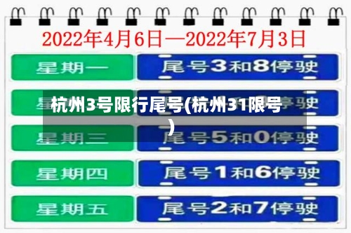 杭州3号限行尾号(杭州31限号)