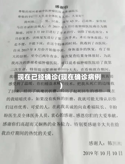 现在已经确诊(现在确诊病例)