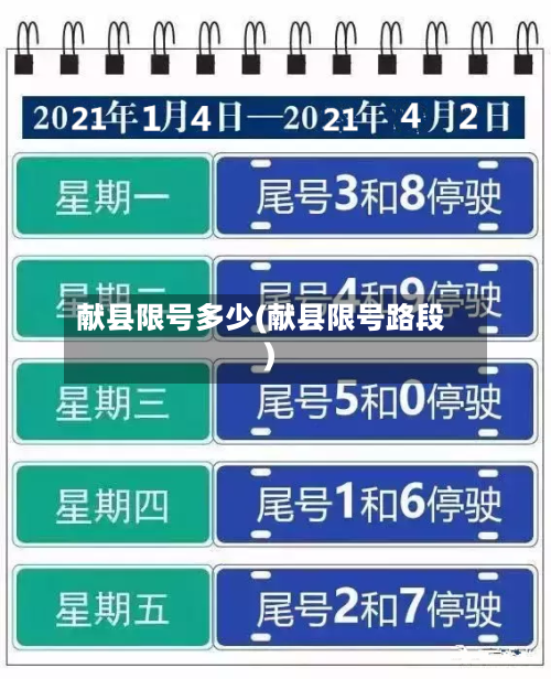 献县限号多少(献县限号路段)