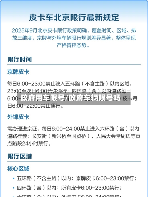 政府用车限号/政府车辆限号吗