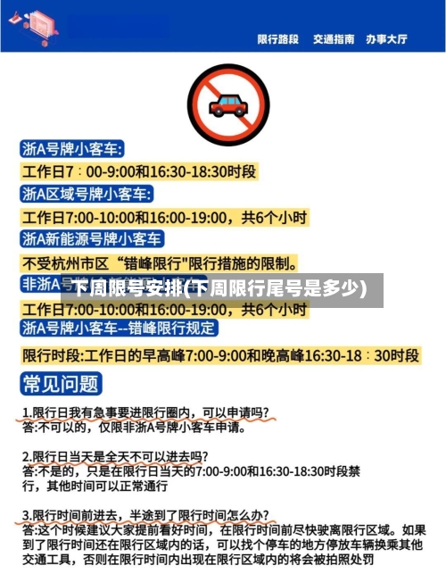 下周限号安排(下周限行尾号是多少)