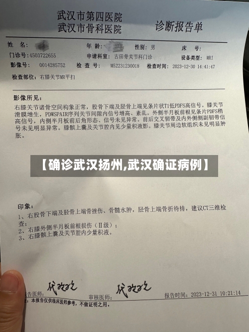 【确诊武汉扬州,武汉确证病例】