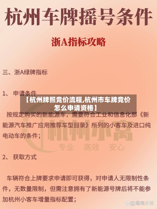 【杭州牌照竞价流程,杭州市车牌竞价怎么申请资格】