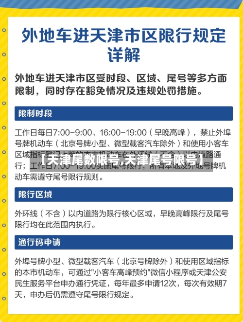 【天津尾数限号,天津尾号限号】