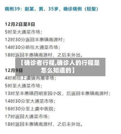 【确诊者行程,确诊人的行程是怎么知道的】