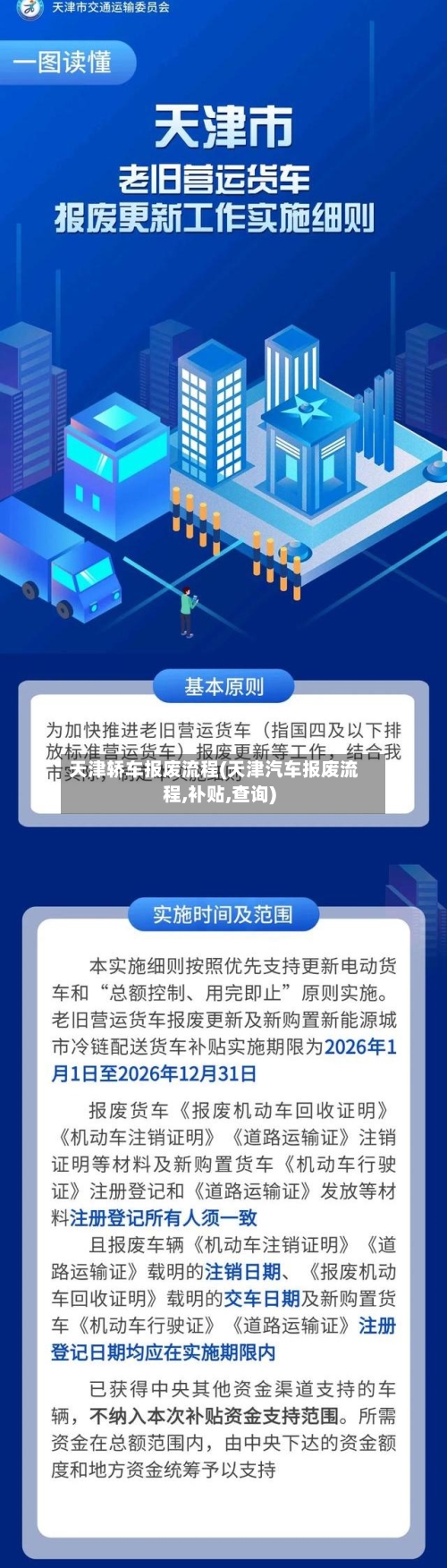 天津轿车报废流程(天津汽车报废流程,补贴,查询)
