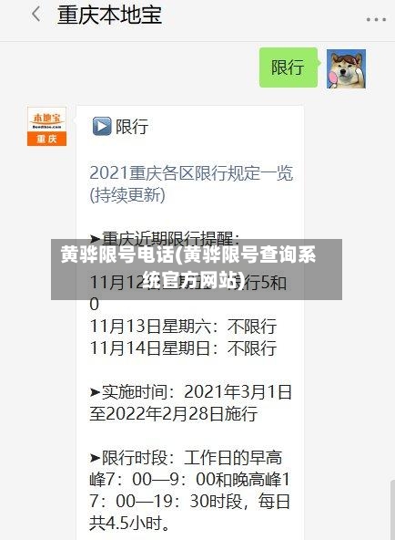 黄骅限号电话(黄骅限号查询系统官方网站)