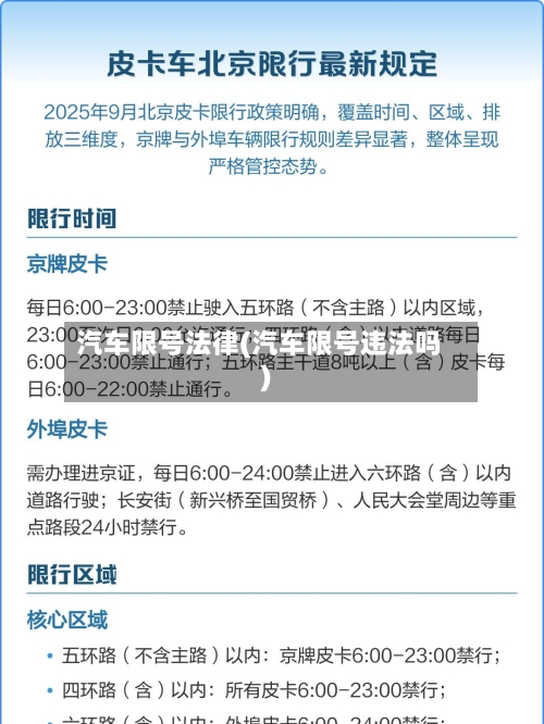 汽车限号法律(汽车限号违法吗)