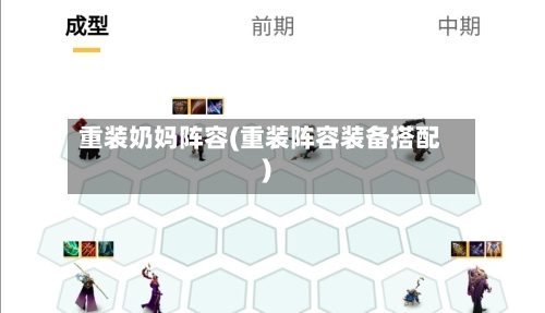 重装奶妈阵容(重装阵容装备搭配)