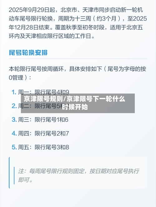 京津限号规则/京津限号下一轮什么时候开始