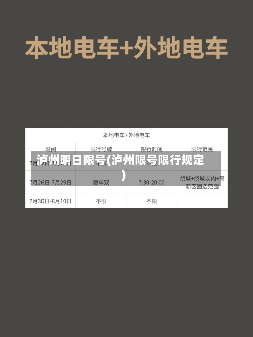 泸州明日限号(泸州限号限行规定)