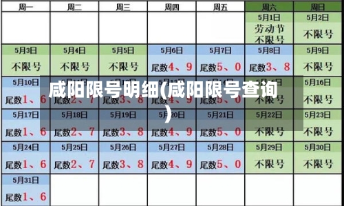 咸阳限号明细(咸阳限号查询)
